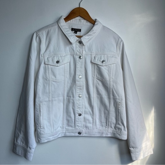 NWT J.Crew Size 2X LDenim blazer-jacket Women’s in white - Picture 2 of 15